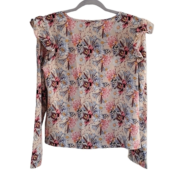 Shein Floral Print Ruffled Blouse Size Large - Picture 3 of 8